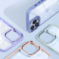 گارد  گوشی iPhone 13 Pro آیفون طرح پشت طلق شفاف دور سیلیکونی اورجینال فلزی متال کیس Metal Case برند نیو اسکین NEW SKIN