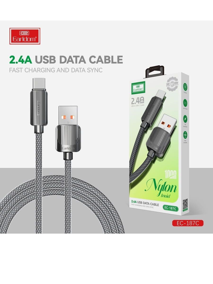 کابل شارژ EARLDOM مدل EC-187C (اصلی) گارانتی یک ساله
