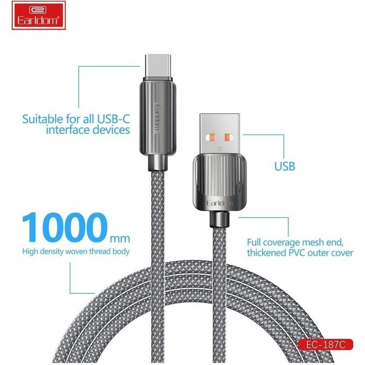 کابل شارژ لایتنینگ EARLDOM مدل EC-187L 