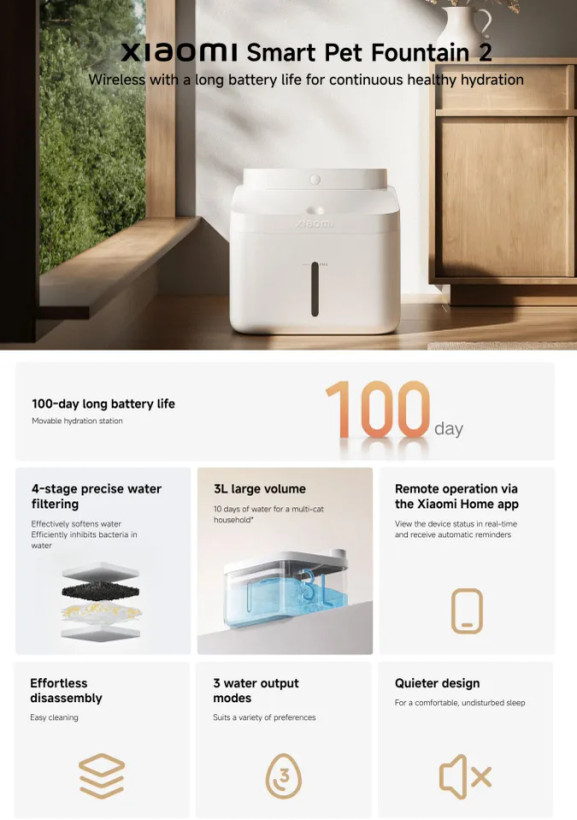 آبخوری هوشمند حیوانات خانگی شیائومی مدل Xiaomi Smart Pet Fountain 2